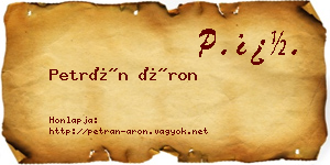Petrán Áron névjegykártya